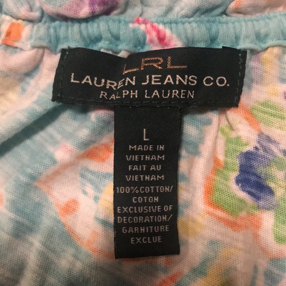 LRL Lauren Jeans CO. Ralph Lauren, Large paisley floral multi colored on blues. - Picture 6 of 10